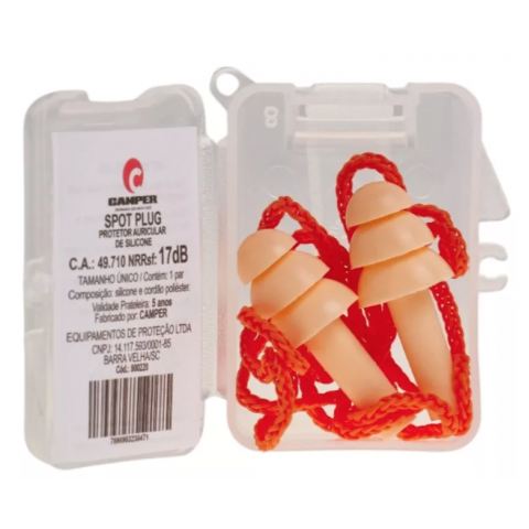 Protetor auricular plug em silicone Spot Plug laranja - Camper Protetor auricular plug em silicone Spot Plug laranja - Camper