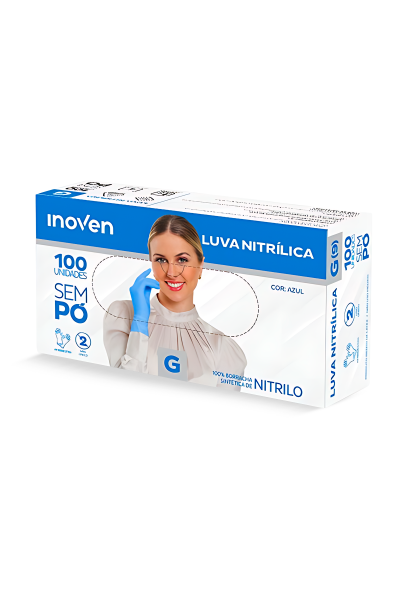 Luva Nitrílica S/Pó (G) - Inoven