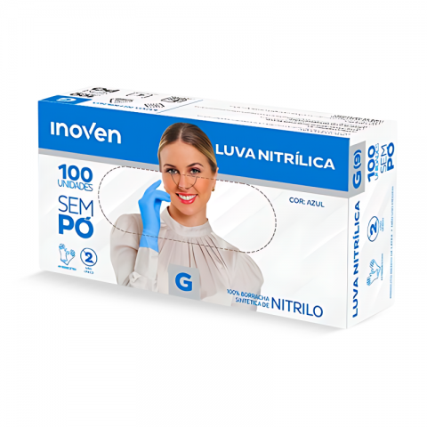 Luva Nitrílica S/Pó (M) - Inoven