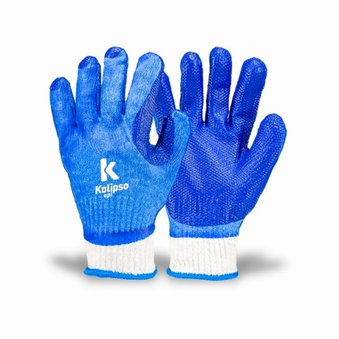 Luva Blue Grip banho de borracha vulcanizada (G) - Kalipso