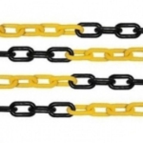 Corrente plástica PT/AM elo grande - Pacote 5 m